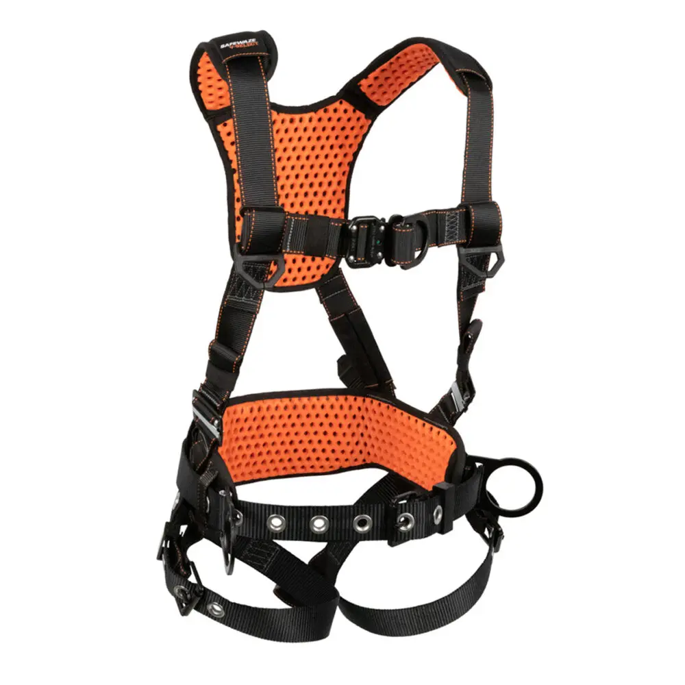 SAFEWAZE V-Select Construction Harness: 3D, QC Chest, FD, TB Legs