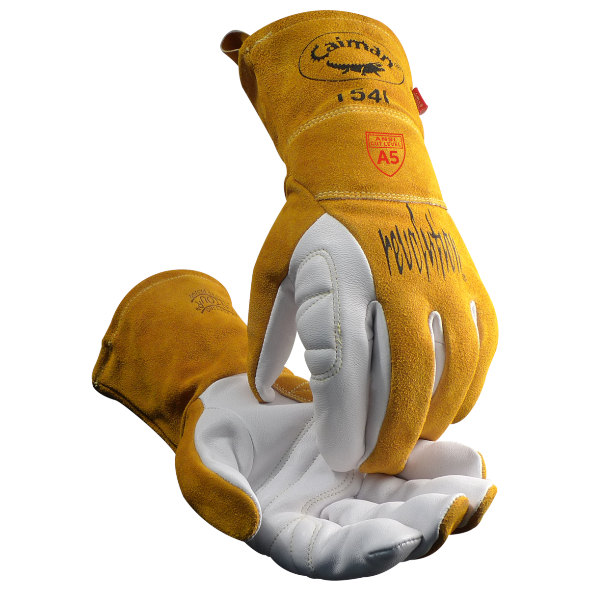 PIP Caiman Premium Goat Grain TIG/Multi-Task Welder's Glove with Split Cowhide Back and Para-Aramid Cut Lining