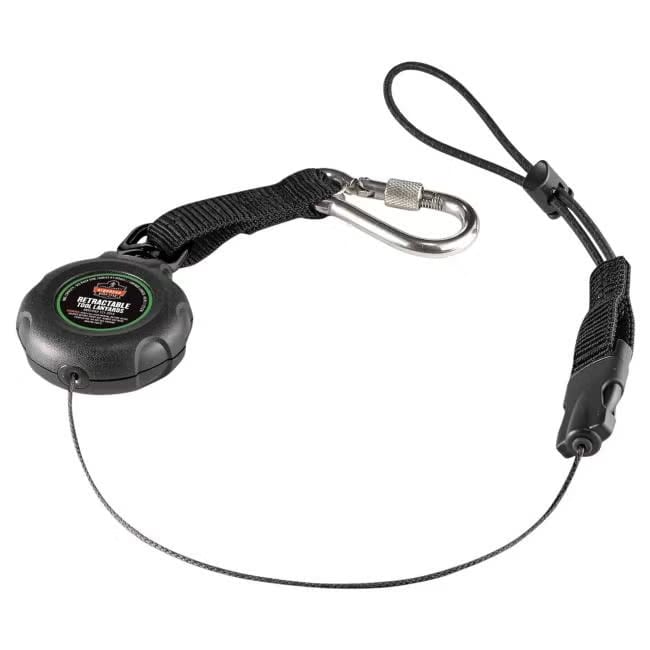 Ergodyne Squids 3001 Retractable Tool Lanyard - Stainless-Steel Carabiner and Loop