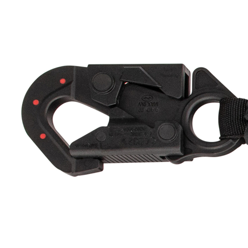 Safewaze Arc Flash 6′ Energy Absorbing Lanyard: Dielectric Snap Hook, Soft Loop