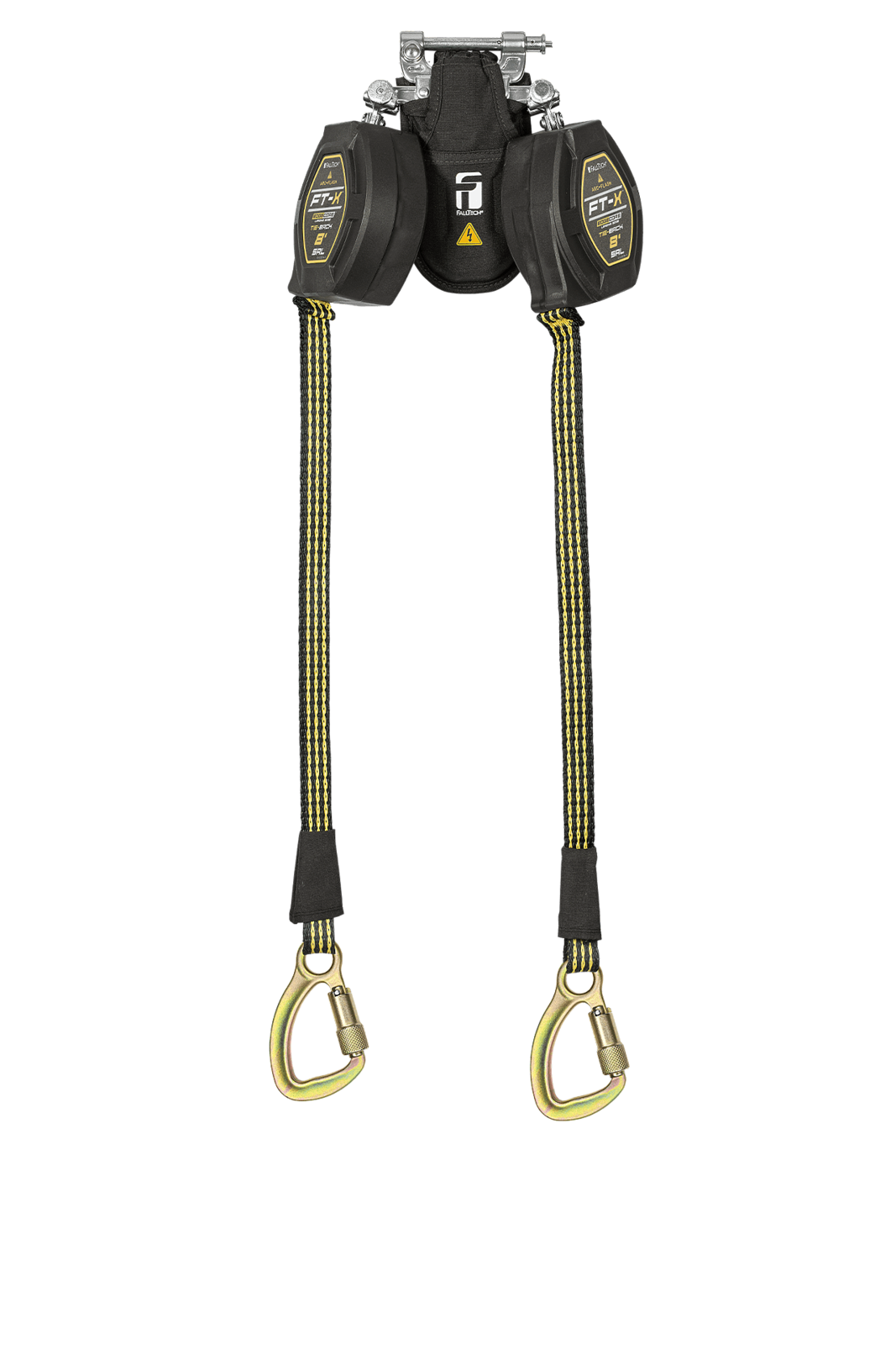 Falltech 8' FT-X EdgeCore Arc Flash Tie-Back Class 2 Leading Edge Personal SRL-P, Twin-leg with Steel 5k Carabiners with SpeedLink (ANSI/CSA)